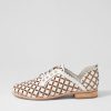 Shoes DJANGO & JULIETTE | Allosier White Tan Leather Lace Up Flats