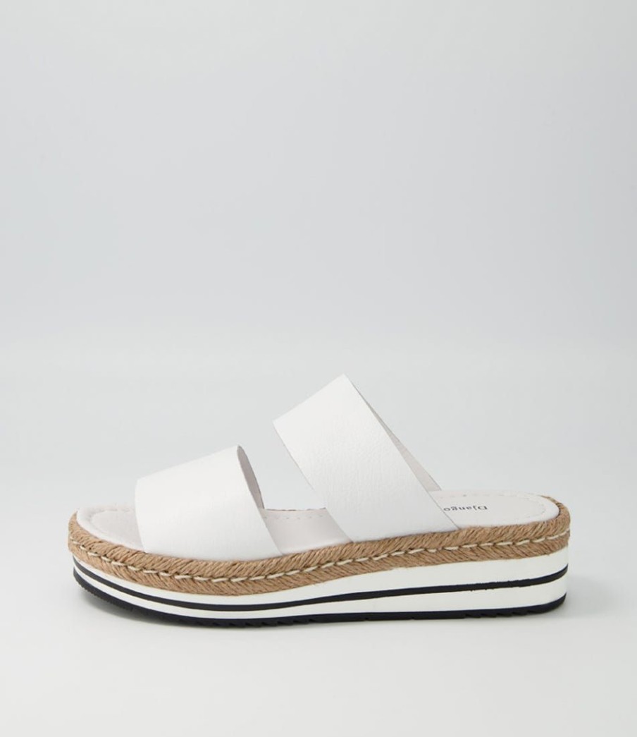 Shoes DJANGO & JULIETTE | Agota White Rope Leather Slides