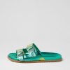 Shoes DJANGO & JULIETTE | Tyne Emerald Mix Leather Slides