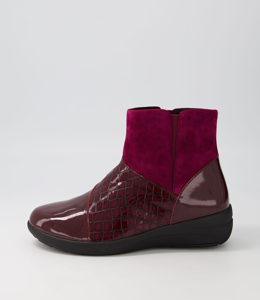 Shoes ZIERA | Ninnel W Burgundy Mix Ankle Boots