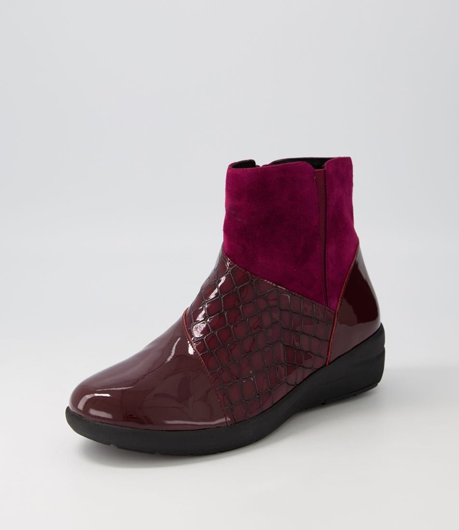 Shoes ZIERA | Ninnel W Burgundy Mix Ankle Boots