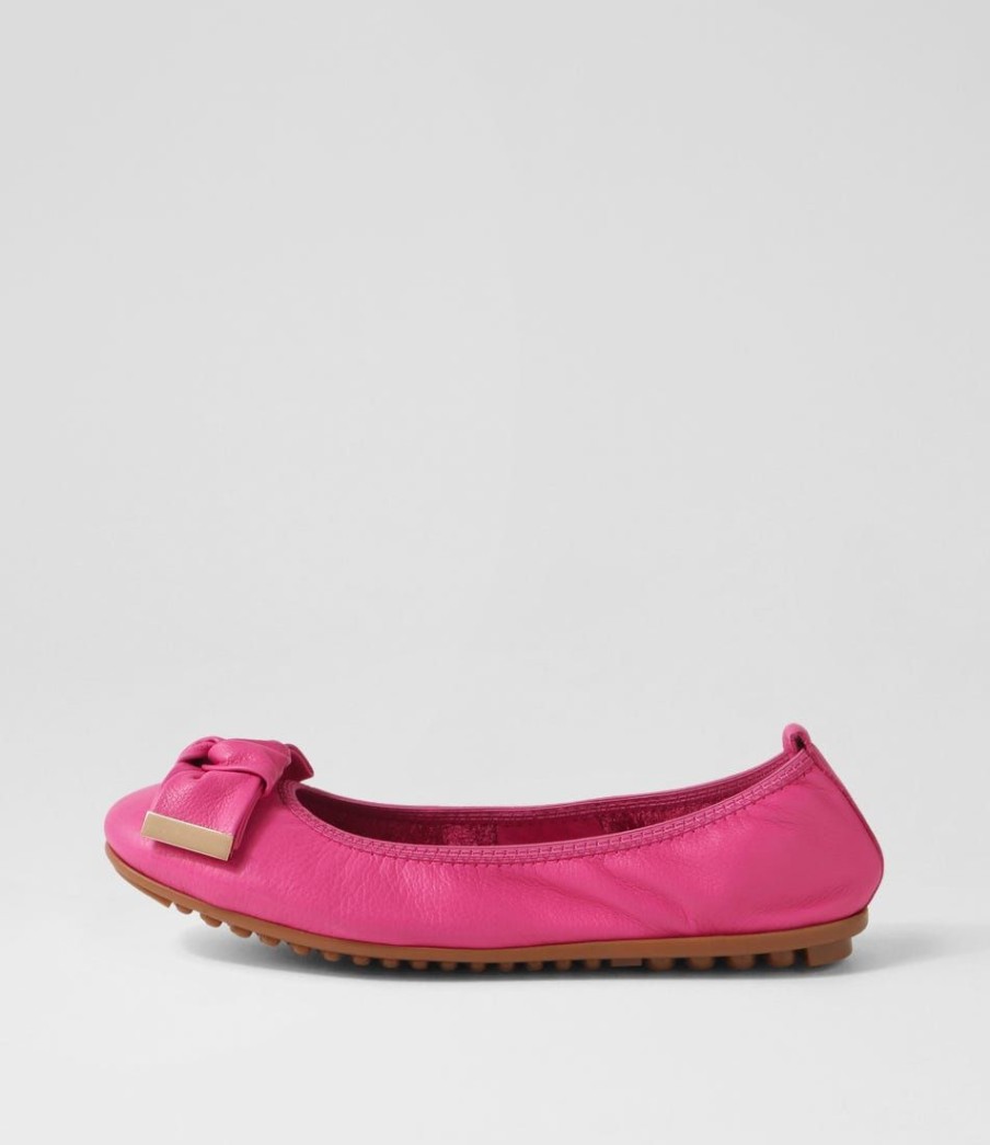 Shoes DJANGO & JULIETTE | Biddies Fuchsia Leather Flat Shoes