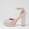 Shoes MOLLINI | Angelar Silver Nude Jewels Suede Heels