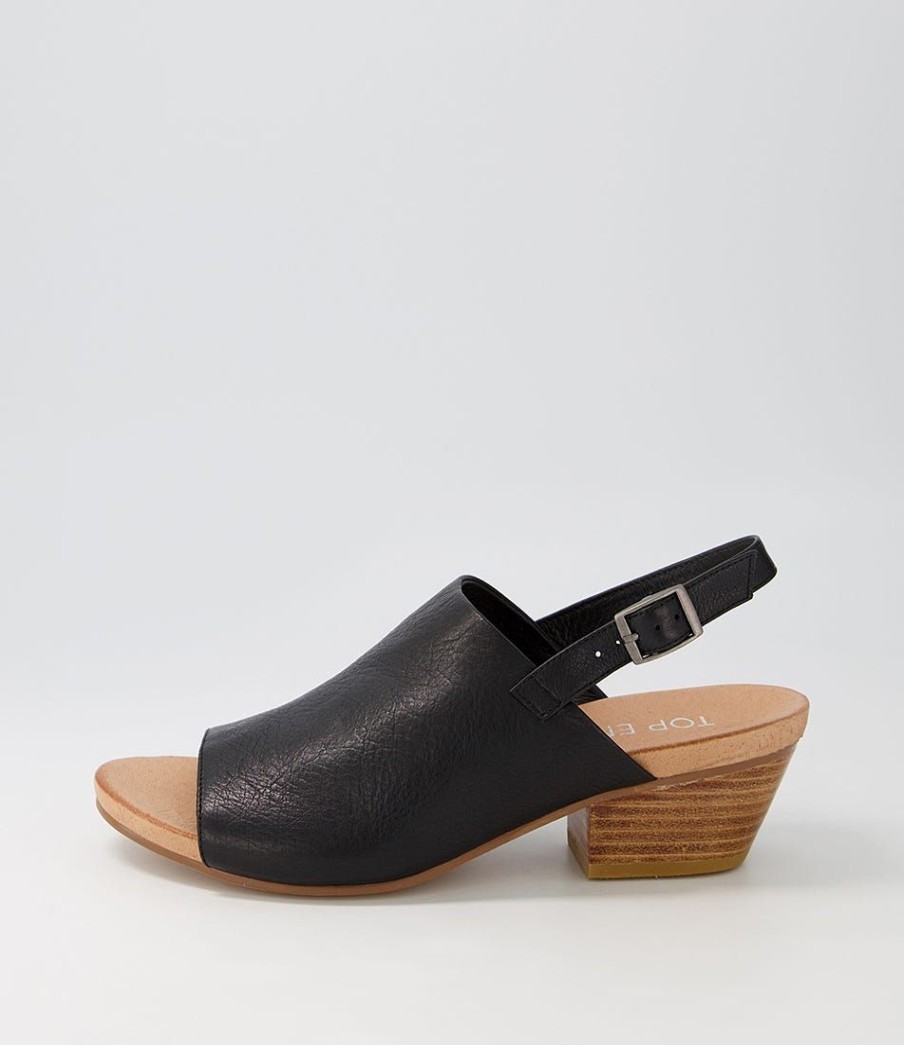 Shoes TOP END | Cierrah Black Leather Sandals