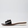 Shoes TOP END | Kossi Black White Patent Leather Slides