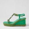 Shoes DJANGO & JULIETTE | Vontey Light Emerald Suede Jewels Sandals