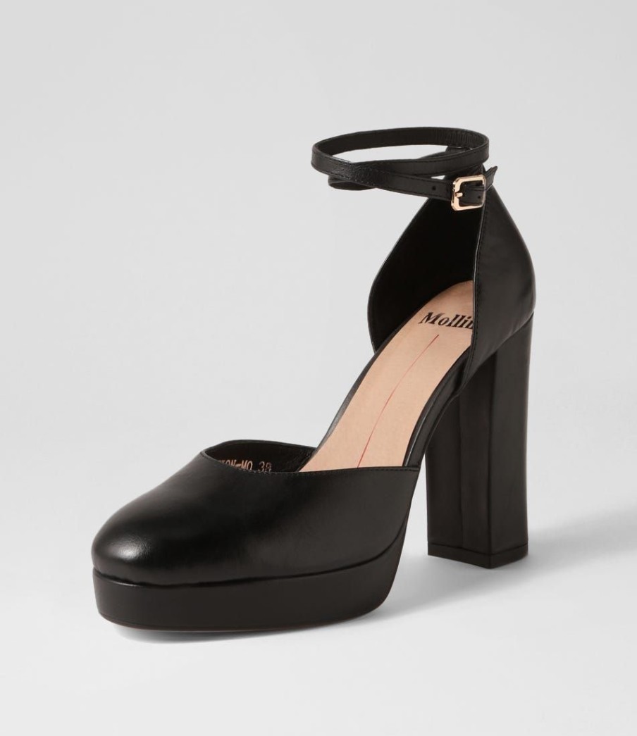 Shoes MOLLINI | Ambition Black Leather Heels