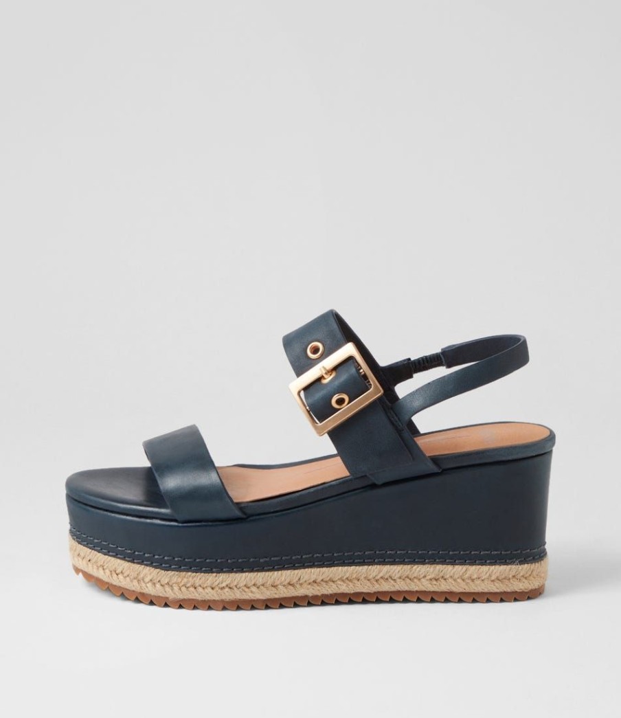 Shoes MOLLINI | Nestla Navy Leather Espadrilles