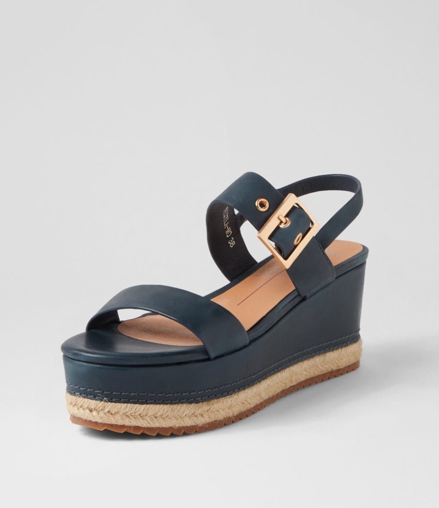 Shoes MOLLINI | Nestla Navy Leather Espadrilles