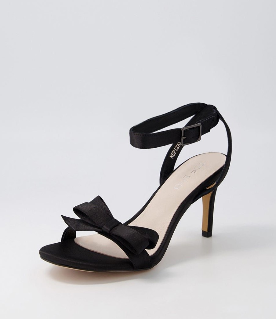 Shoes TOP END | Nepizas Black Satin Sandals