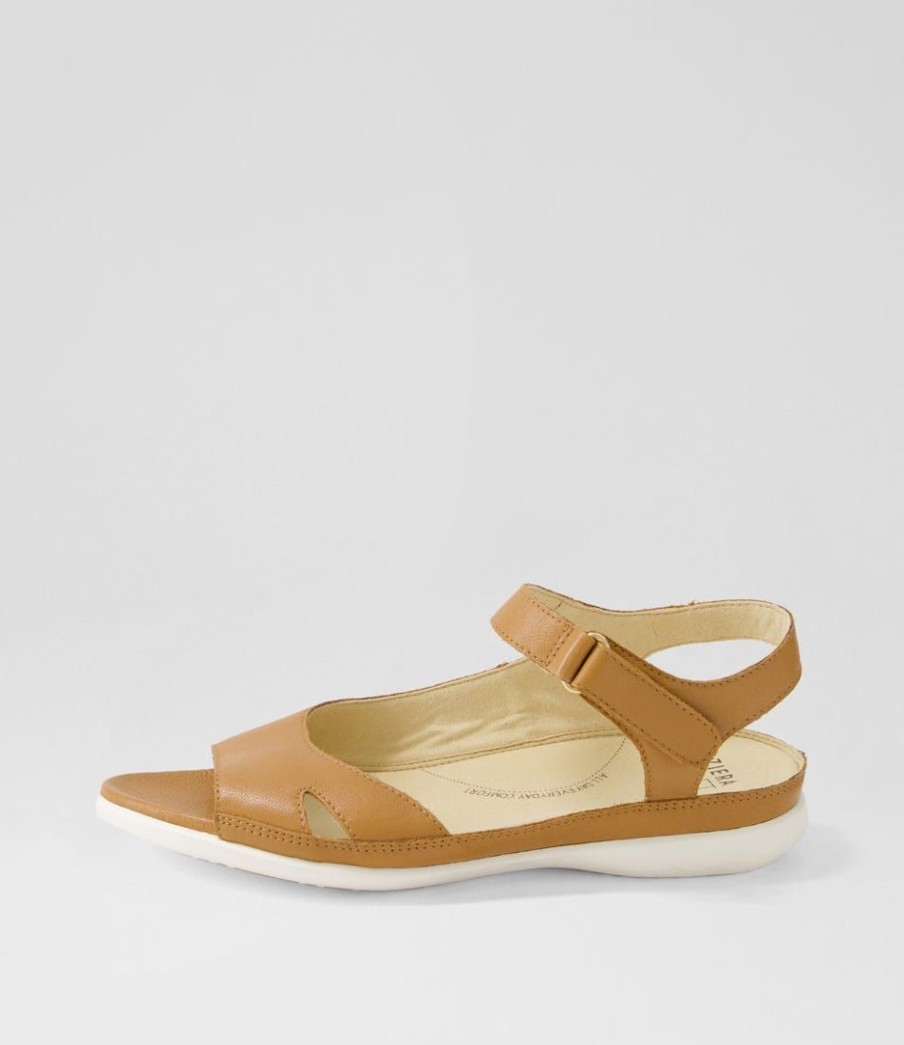 Shoes ZIERA | Babtal W Dark Tan Leather Sandals