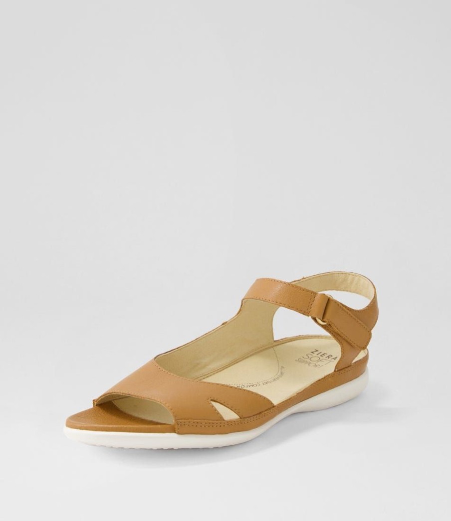 Shoes ZIERA | Babtal W Dark Tan Leather Sandals