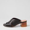 Shoes DJANGO & JULIETTE | Firey Black Natural Heel Leather Mules