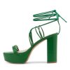 Shoes MOLLINI | Allieo Bright Green Leather Sandals