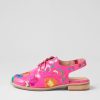 Shoes DJANGO & JULIETTE | Alicio Hot Pink Fuchsia Multi Patent Leather Lace Up Flats