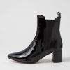 Shoes DIANA FERRARI | Larlot Black Lizard Patent Leather Ankle Boots