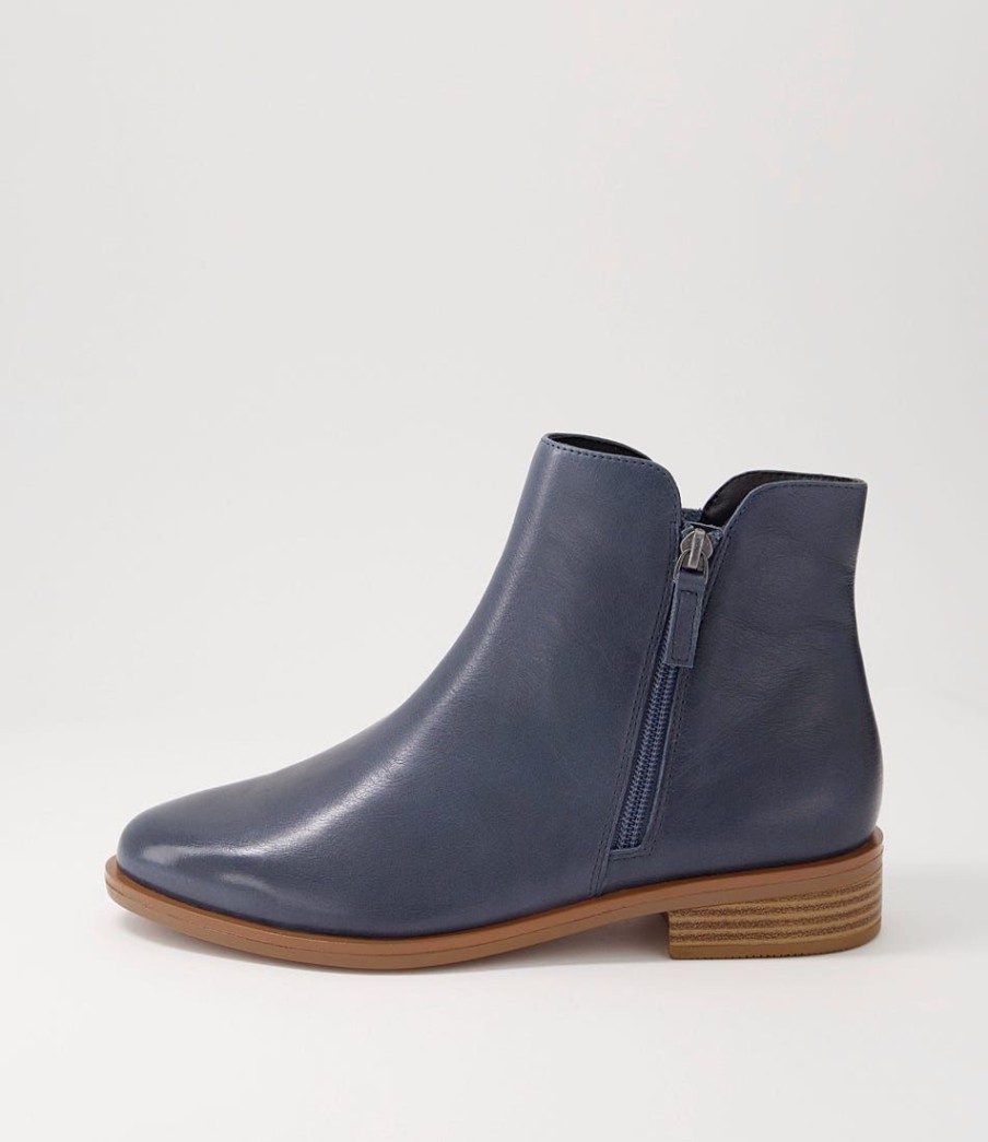 Shoes ZIERA | Skylars Xf Navy Leather Ankle Boots