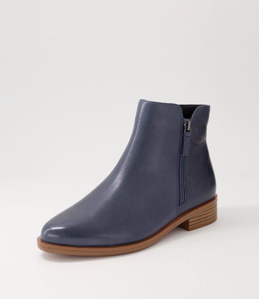 Shoes ZIERA | Skylars Xf Navy Leather Ankle Boots