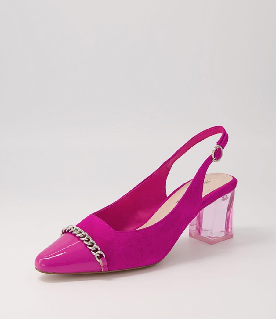 Shoes DJANGO & JULIETTE | Hadlee Fuchsia Patent Suede Heels