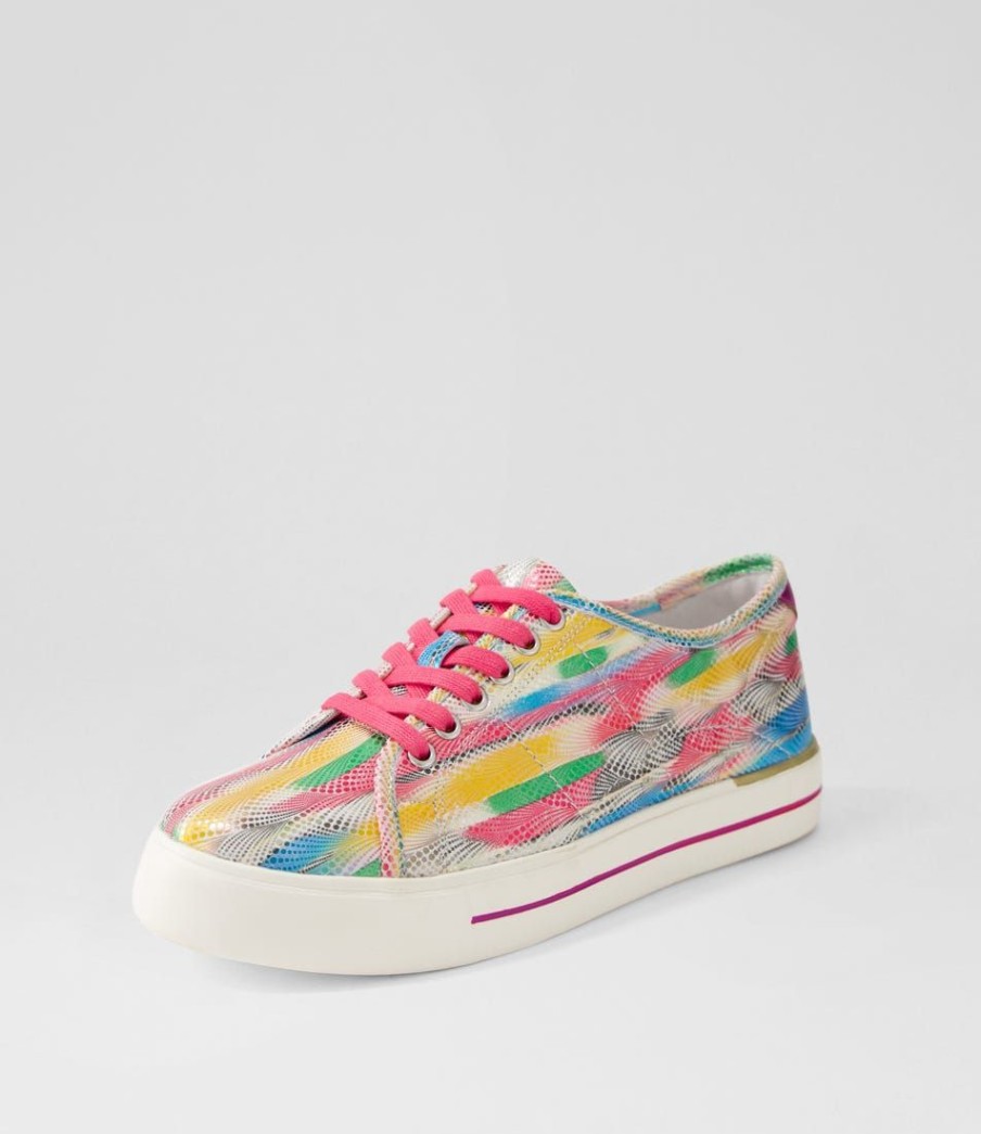 Shoes ZIERA | Ashleen W Multi Dot Fuchsia Metallic Leather Sneakers