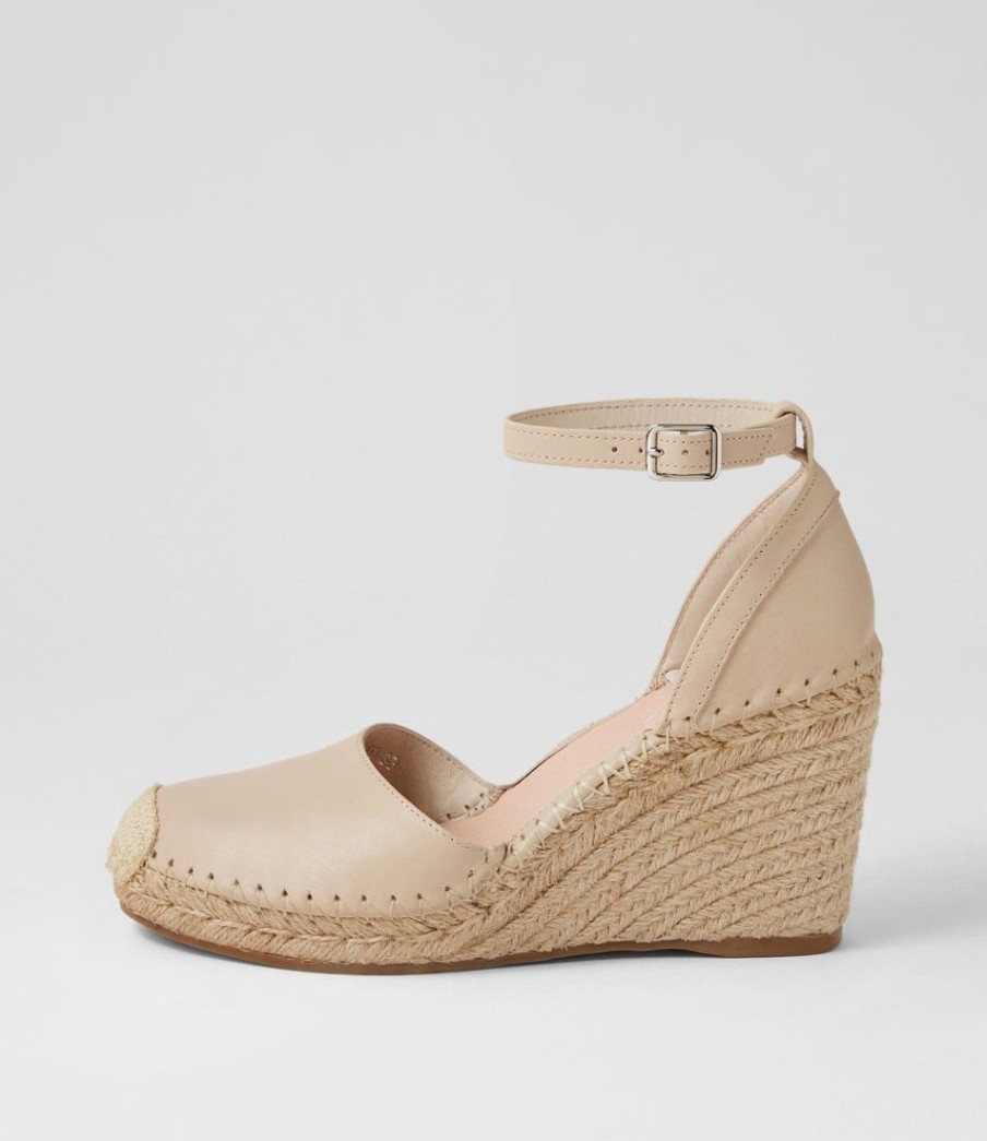 Shoes TOP END | Malka Almond Natural Rope Leather Heels