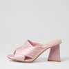 Shoes DJANGO & JULIETTE | Hatsu Pink Satin Leather Mules