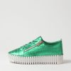 Shoes DJANGO & JULIETTE | Bump Emerald White Croc Leather Sneakers