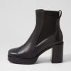 Shoes TOP END | Darriya Black Leather Elastic Chelsea Boots