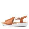 Shoes ZIERA | Udhays W Tan Leather Elastic Sandals