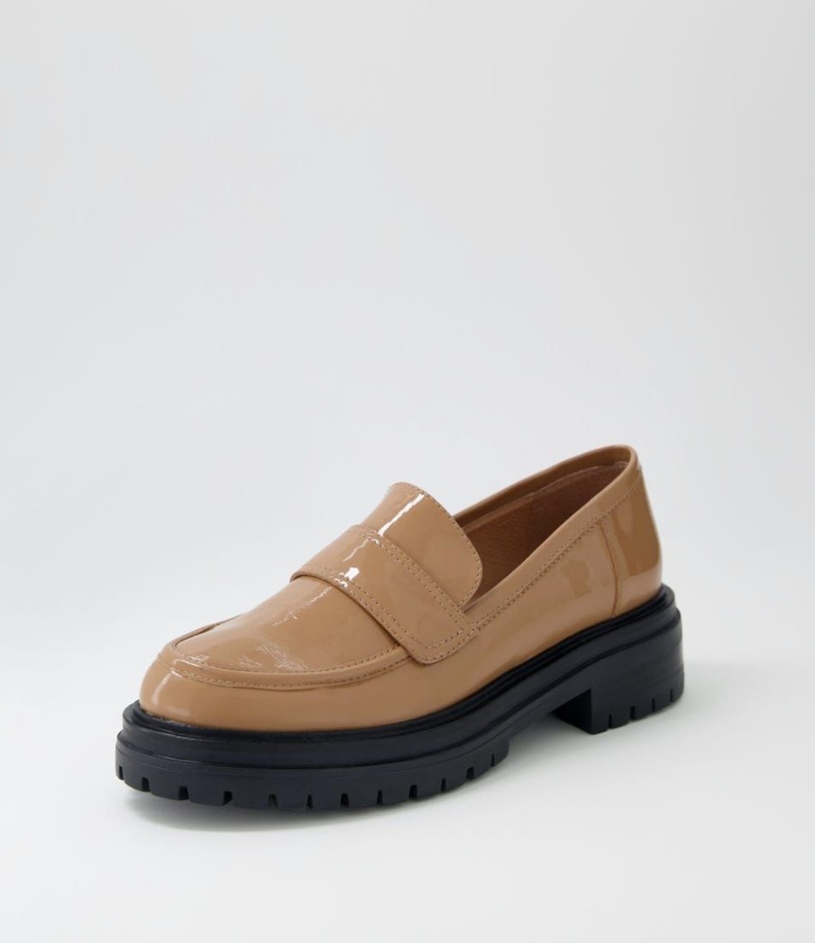 Shoes MOLLINI | Alanta Camel Patent Leather Loafers