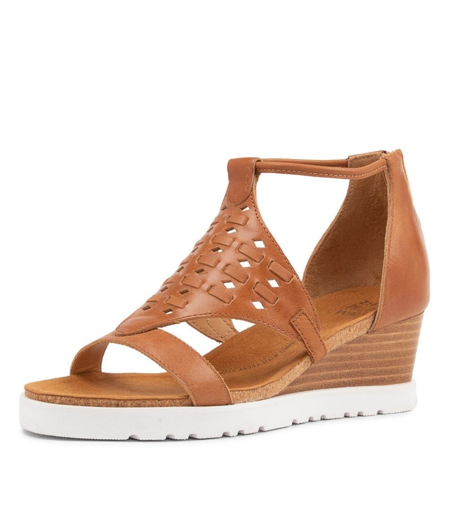 Shoes ZIERA | Pamilla W Tan Scotch Leather Sandals