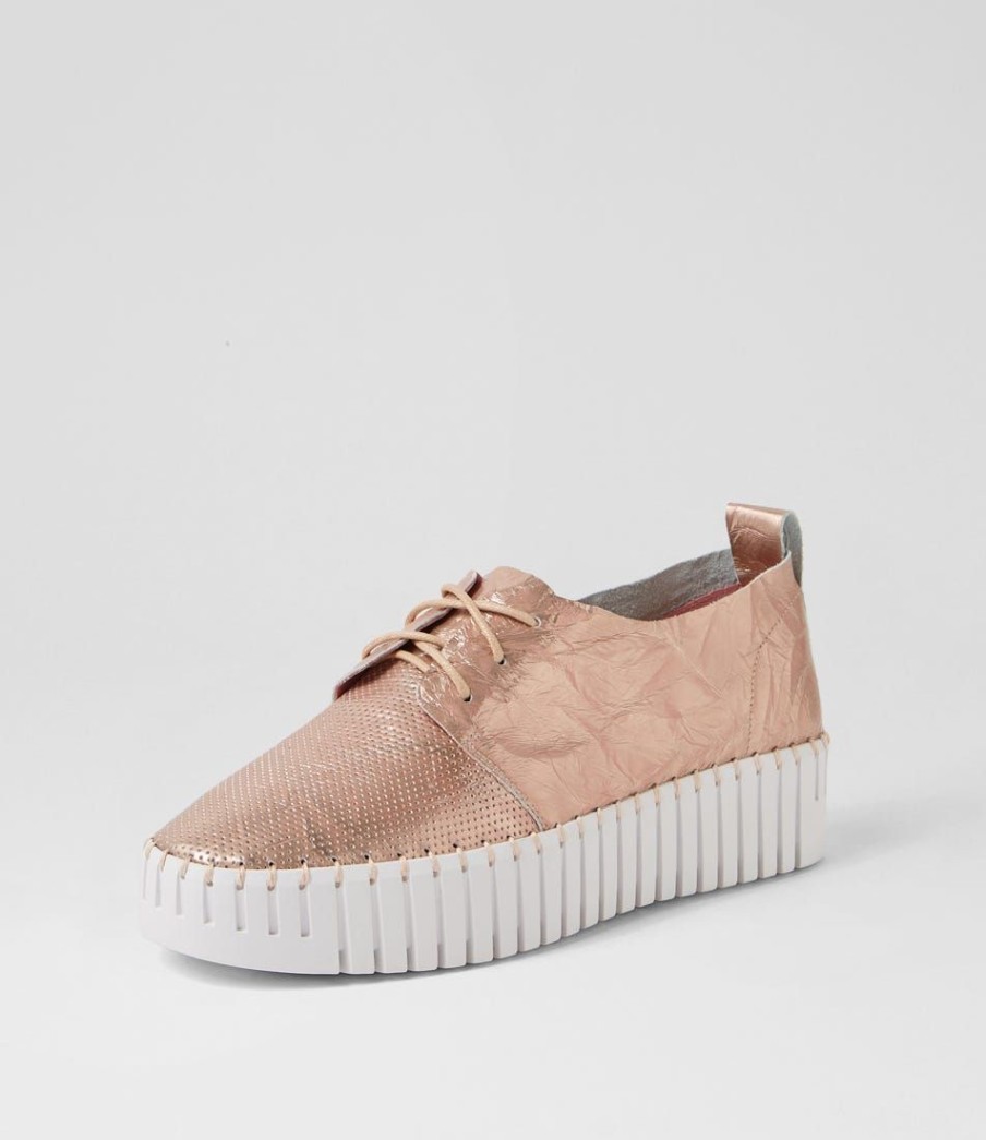 Shoes DJANGO & JULIETTE | Batu Pink Shine Leather Sneakers