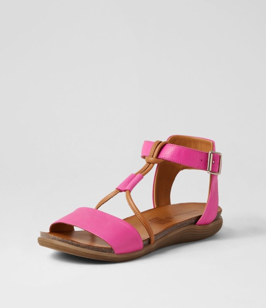 Shoes DIANA FERRARI | Samine Fuchsia Tan Leather Sandals