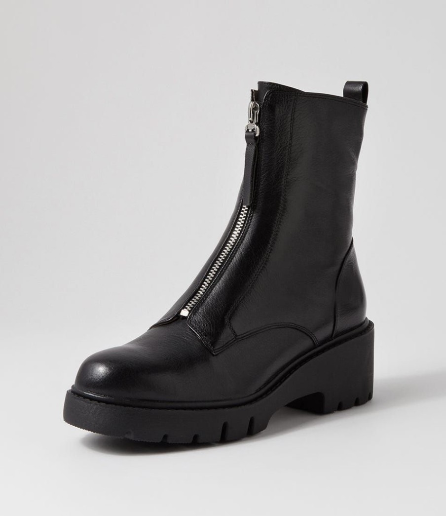 Shoes DJANGO & JULIETTE | Uruba Black Leather Ankle Boots