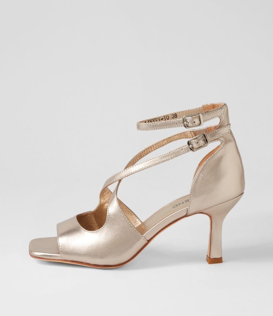 Shoes TOP END | Lanyey Champagne Leather Sandals