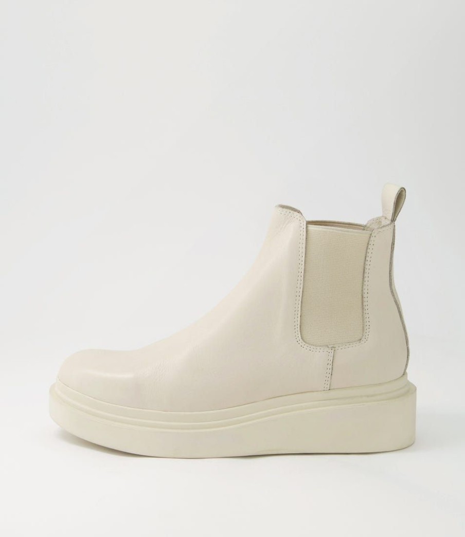 Shoes TOP END | Zoopy Milk Leather Elastic Chelsea Boots