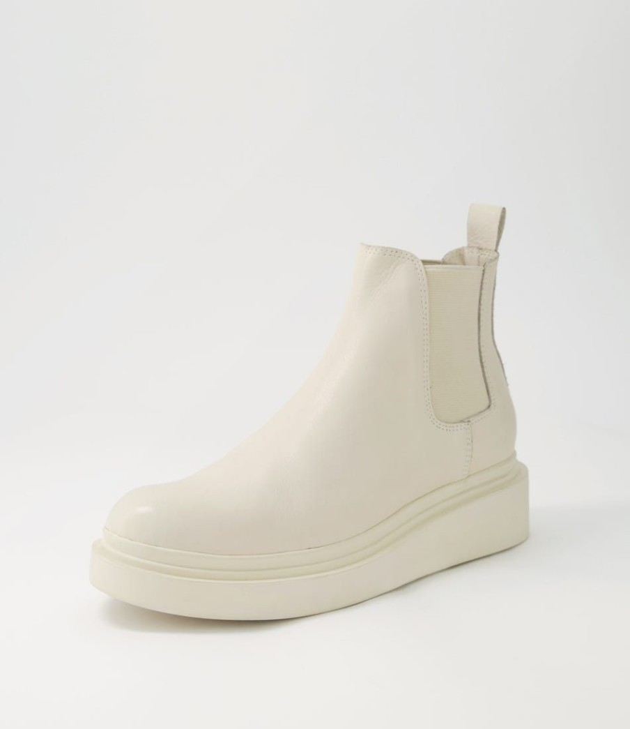 Shoes TOP END | Zoopy Milk Leather Elastic Chelsea Boots