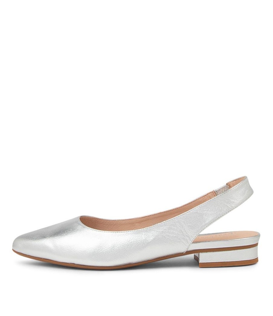 Shoes DIANA FERRARI | Dyani Silver Leather Flat Shoes