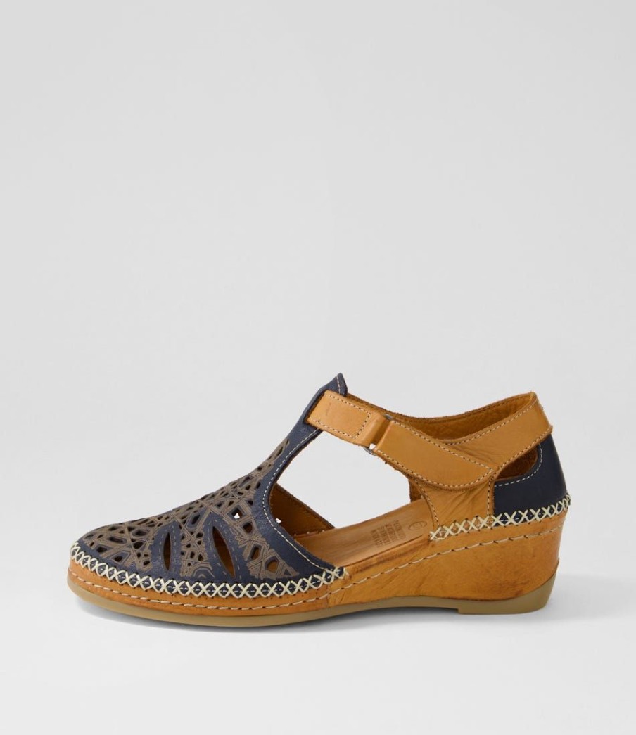 Shoes DIANA FERRARI | Yona Navy Tan Leather Heels