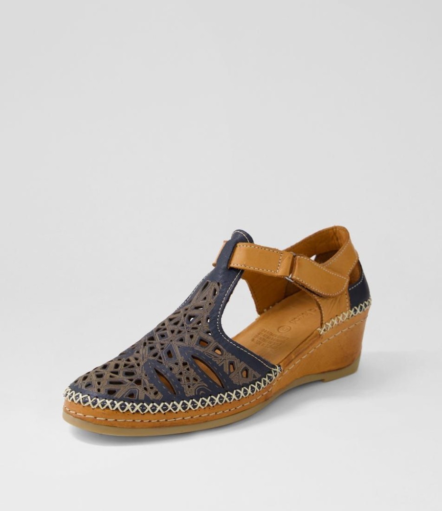 Shoes DIANA FERRARI | Yona Navy Tan Leather Heels