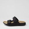 Shoes ZIERA | Yava W Black Leather Slides