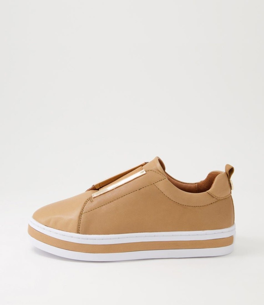 Shoes ALFIE & EVIE | Prime Camel Leather Sneakers