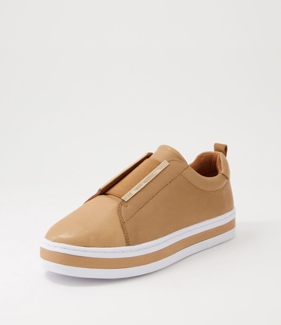 Shoes ALFIE & EVIE | Prime Camel Leather Sneakers