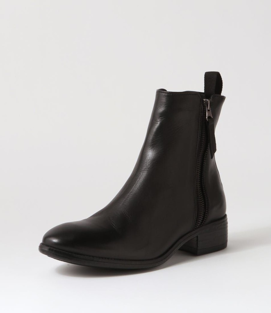 Shoes EOS | Celi Black Leather Ankle Boots