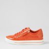 Shoes DJANGO & JULIETTE | Yuna Orange White Patent Leather Sneakers