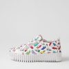 Shoes DJANGO & JULIETTE | Bump White Shoe Print Leather Sneakers