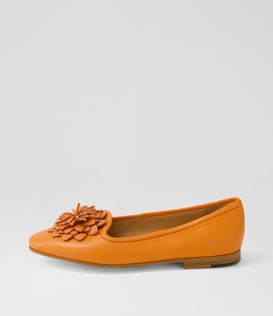 Shoes DJANGO & JULIETTE | Unions Bright Orange Leather Loafers