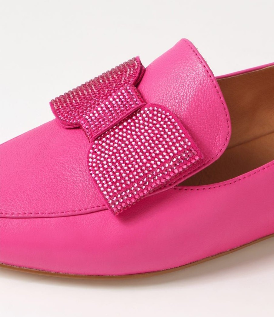 Shoes TOP END | Sanne Fuchsia Jewels Leather Loafers