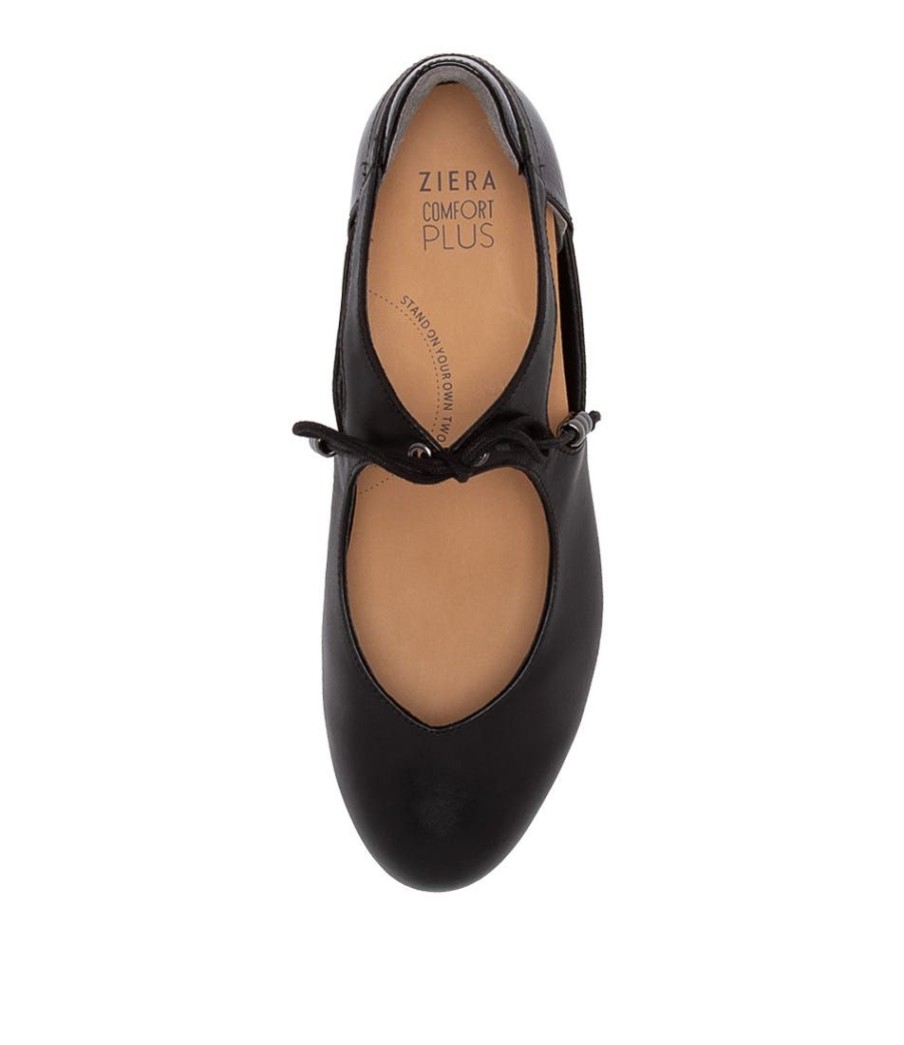 Shoes ZIERA | Campo Xf Black Leather Patent Flat Shoes