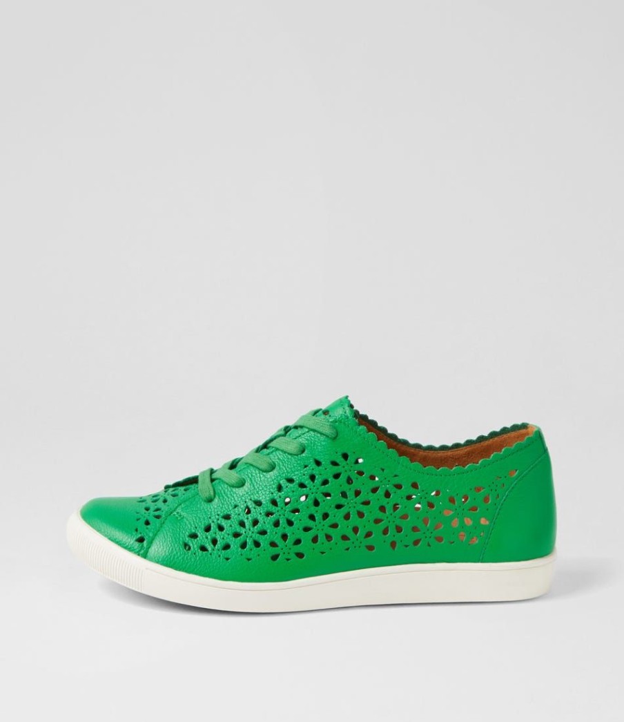 Shoes ZIERA | Dima Xf Bright Emerald Leather Sneakers